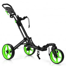 Load image into Gallery viewer, Folding Golf Push Cart with Scoreboard Adjustable Handle Swivel Wheel-Green
