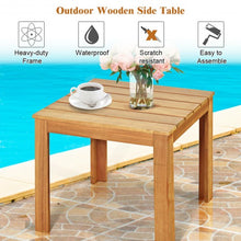 Load image into Gallery viewer, Wooden Square Patio Coffee Bistro Table-Natural
