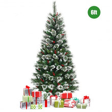 Load image into Gallery viewer, 6 ft Snow Flocked Artificial Christmas Hinged Tree
