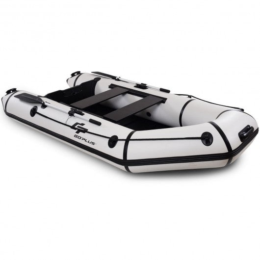 Goplus 4-Person 10 ft Inflatable Dinghy Boat for Rafting Water Sports-Gray