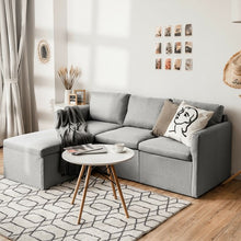 Load image into Gallery viewer, Convertible L-Shaped Sectional Sofa Couch with Reversible Chaise-Light Gray
