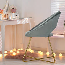 Load image into Gallery viewer, Modern Accent Velvet Dining Arm Chair w/ Golden Metal Legs and Soft Cushion-Gray
