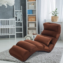 Load image into Gallery viewer, Folding Lazy Sofa Chair Stylish Sofa Couch Beds Lounge Chair W/Pillow-coffee
