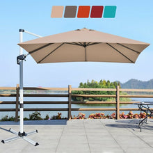 Load image into Gallery viewer, 10 Ft 360 Degree Tilt Aluminum Square Patio Offset Cantilever Umbrella-Tan
