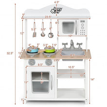 Load image into Gallery viewer, Wooden Pretend Play Kitchen Set for Kids with Accessories and Sink
