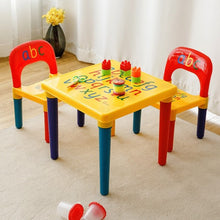 Load image into Gallery viewer, Letter Kids Table &amp; Chairs Play Set Toddler Child Toy

