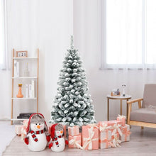 Load image into Gallery viewer, 4.5 Feet Unlit Hinged Snow Flocked Artificial Pencil Christmas Tree with 242 Branch
