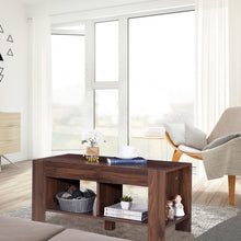 Load image into Gallery viewer, 2-tier Wood Coffee Table Sofa Side Table with Storage Shelf-Walnut
