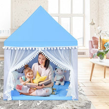 Load image into Gallery viewer, Kids Play Tent Large Playhouse Children Play Castle Fairy Tent Gift w/ Mat-Blue
