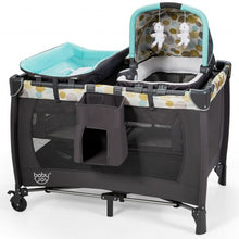 Load image into Gallery viewer, 4-in-1 Convertible Portable Baby Playard Newborn Napper with Music and Toys-Blue
