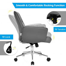 Load image into Gallery viewer, Modern Home Office Leisure Chair PU Leather Adjustable Swivel with Armrest-Gray
