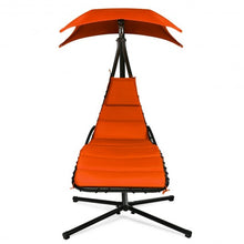Load image into Gallery viewer, Hanging Stand Chaise Lounger Swing Chair w/ Pillow-Orange
