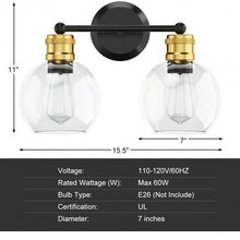 Load image into Gallery viewer, Modern 2-light Bubbled Glass Vanity Light
