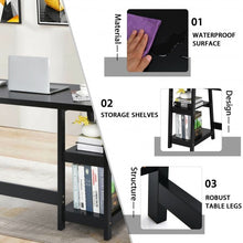 Load image into Gallery viewer, Trestle Computer Desk Home Office Workstation with Removable Shelves-Black
