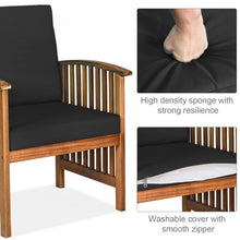 Load image into Gallery viewer, 4PCS Patio Solid Wood Furniture Set-Black
