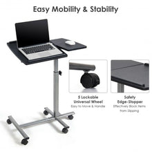 Load image into Gallery viewer, Adjustable Angle Height Rolling Laptop Table
