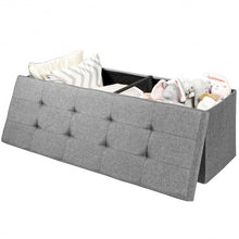 Load image into Gallery viewer, Fabric Folding Storage with Divider Bed End Bench-Light Gray
