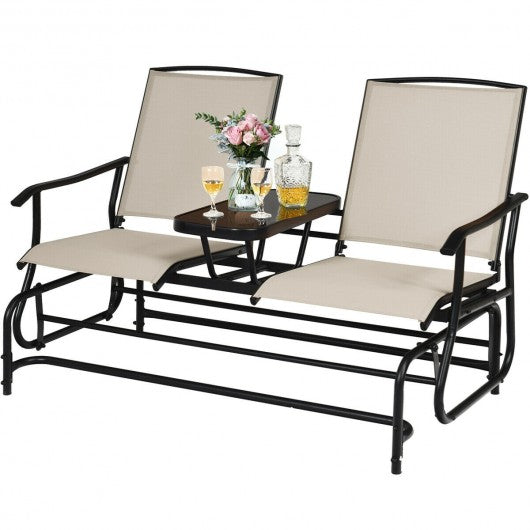 2-Person Outdoor Patio Double Rocking Loveseat