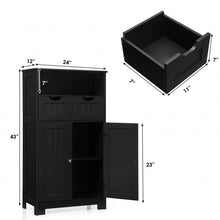 Load image into Gallery viewer, Bathroom Wooden Side Cabinet  with 2 Drawers and 2 Doors-Black
