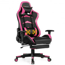 Load image into Gallery viewer, Massage Gaming Chair with Footrest-Pink
