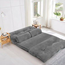 Load image into Gallery viewer, 6-Position Adjustable Sleeper Lounge Couch with 2 Pillows-Gray
