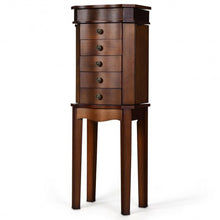 Load image into Gallery viewer, Armoire Storage Jewelry Cabinet with 5 Drawers &amp; Mirror
