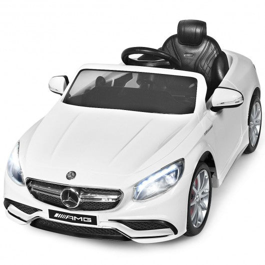 12 V Mercedes-Benz S63 Licensed Kids Ride On Car-White