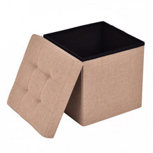 Load image into Gallery viewer, Cube Folding Ottoman Storage Seat - Beige
