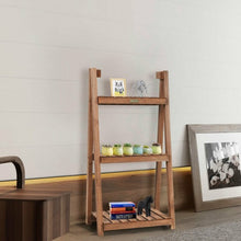 Load image into Gallery viewer, 3-Tier Folding Flower Stand Rack Wood Plant Storage Display Shelf
