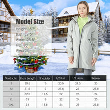 Load image into Gallery viewer, Hooded  Women&#39;s Wind &amp; Waterproof Trench Rain Jacket-Gray-XL
