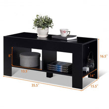 Load image into Gallery viewer, 2-tier Wood Coffee Table Sofa Side Table with Storage Shelf-Black
