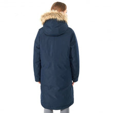 Load image into Gallery viewer, Women&#39;s Hooded Long Down Coat with Faux-fur Trim-Navy-M
