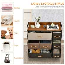 Load image into Gallery viewer, 7 Drawer Tower Steel Frame and Wooden Top Dresser Storage Chest for Bedroom
