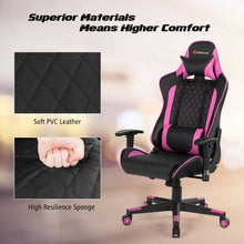 Load image into Gallery viewer, Massage Gaming Chair with Lumbar Support and Headrest-Pink
