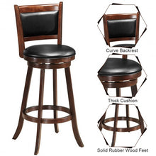 Load image into Gallery viewer, 29" Swivel Bar Height Stool Wooden Upholstered Dining Chair
