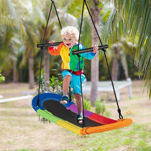 Load image into Gallery viewer, Saucer Tree Swing Surf Kids Outdoor Adjustable Oval Platform Set w/Handle-Color
