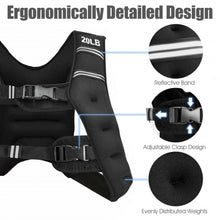 Load image into Gallery viewer, Training Adjustable Workout Weighted Vest with Mesh Bag-20 lbs
