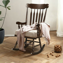 Load image into Gallery viewer, Solid Wood Porch Glossy Finish Rocking Chair-Coffee
