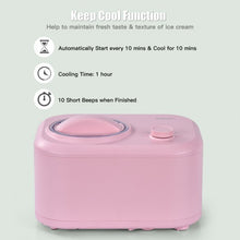 Load image into Gallery viewer, 1.1 QT Ice Cream Maker Automatic Frozen Dessert Machine with Spoon-Pink
