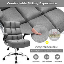 Load image into Gallery viewer, Adjustable Swivel Office Chair with High Back and Flip-up Arm for Home and Office-Gray
