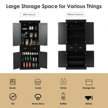 Load image into Gallery viewer, Cupboard Freestanding Kitchen Cabinet w/ Adjustable Shelves-Black
