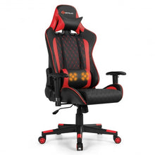 Load image into Gallery viewer, Massage Gaming Chair with Lumbar Support and Headrest-Red
