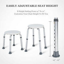 Load image into Gallery viewer, 8 Height Adjustable Non-Slip Bath Shower Stool
