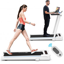 Load image into Gallery viewer, 2.25HP 3-in-1 Folding Treadmill with Table Speaker Remote Control-White
