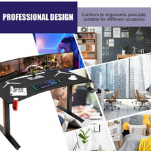 Load image into Gallery viewer, 63&quot; Gaming Desk T- Shaped Computer Desk Gamer Table-Black

