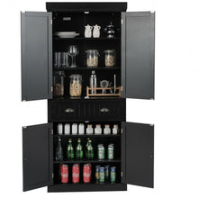 Load image into Gallery viewer, Cupboard Freestanding Kitchen Cabinet w/ Adjustable Shelves-Black
