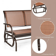 Load image into Gallery viewer, Swing Glider Chair 48&quot; Loveseat Rocker Lounge Backyard-Brown
