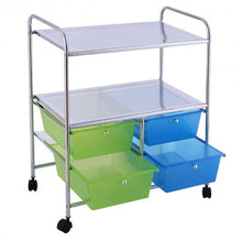 Load image into Gallery viewer, 4 Drawers Rolling Storage Cart
