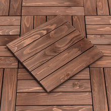 Load image into Gallery viewer, 11 Pcs 12&quot; x 12&quot; Patio Fir Wood Pavers Interlocking Decking Flooring
