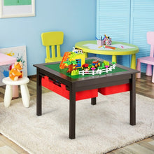 Load image into Gallery viewer, 5-in-1 Kids Activity Play Table Building Block Table With Storage Drawers-Brown
